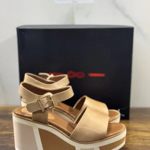 181 Alberto Gozzi Sandalo Zeppa Pelle Beige  Casual Donna 38